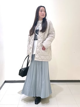 「コンサバ」｜「アイテム（ダウンジャケット/コート）」を使った、あいさん（レディース・156cm）の冬コーディネート