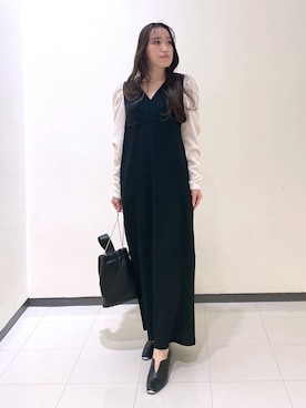 「コンサバ」｜「アイテム（ワンピース/ドレス）」を使った、あいさん（レディース・156cm）の冬コーディネート