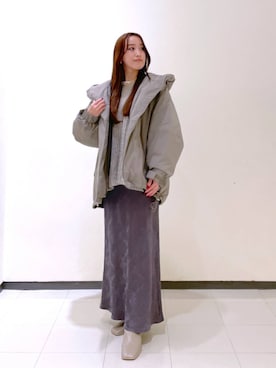 「コンサバ」｜「アイテム（ダウンジャケット/コート）」を使った、あいさん（レディース・156cm）の冬コーディネート