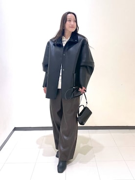 「A part by（アパートバイ）のアイテム（ムートンコート）」を使った、あいさん（レディース・156cm）の秋コーディネート