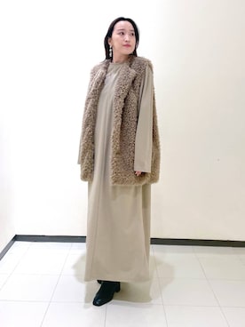 「コンサバ」｜「アイテム（ワンピース/ドレス）」を使った、あいさん（レディース・156cm）の秋コーディネート