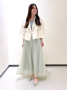 「コンサバ」｜「アイテム（ジャケット/アウター）」を使った、あいさん（レディース・156cm）の春コーディネート