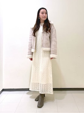 「コンサバ」｜「アイテム（ブルゾン）」を使った、あいさん（レディース・156cm）の冬コーディネート