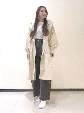 「コンサバ」｜「アイテム（その他アウター）」を使った、あいさん（レディース・156cm）の春コーディネート
