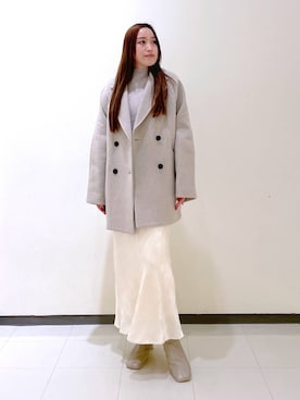 「A part by（アパートバイ）のアイテム（チェスターコート）」を使った、あいさん（レディース・156cm）の冬コーディネート