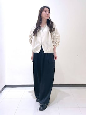 「コンサバ」｜「アイテム（ブルゾン）」を使った、あいさん（レディース・156cm）の春コーディネート