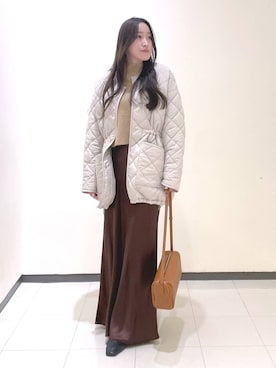 「コンサバ」｜「アイテム（ダウンジャケット/コート）」を使った、あいさん（レディース・156cm）の冬コーディネート