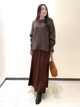「A part by（アパートバイ）のシャギーニットプルオーバー（ニット/セーター）」を使った、あいさん（レディース・156cm）の冬コーディネート