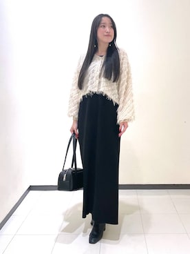 「コンサバ」｜「アイテム（ワンピース/ドレス）」を使った、あいさん（レディース・156cm）の冬コーディネート