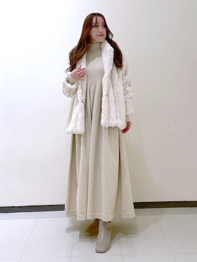 「コンサバ」｜「アイテム（ブルゾン）」を使った、あいさん（レディース・156cm）の冬コーディネート