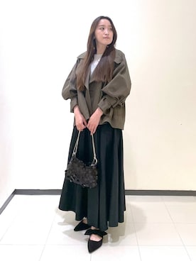 「コンサバ」｜「アイテム（トレンチコート）」を使った、あいさん（レディース・156cm）の秋コーディネート