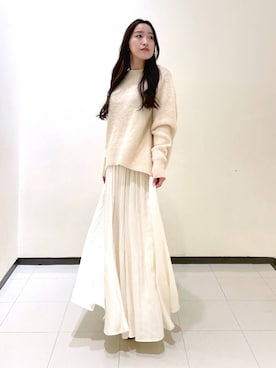 「A part by（アパートバイ）のシャギーニットプルオーバー（ニット/セーター）」を使った、あいさん（レディース・156cm）の冬コーディネート