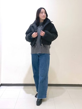「コンサバ」｜「アイテム（ダウンジャケット/コート）」を使った、あいさん（レディース・156cm）の冬コーディネート