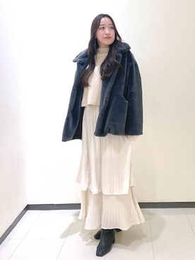 「コンサバ」｜「アイテム（その他アウター）」を使った、あいさん（レディース・156cm）の冬コーディネート