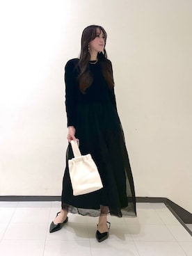 「コンサバ」｜「アイテム（ワンピース/ドレス）」を使った、あいさん（レディース・156cm）の冬コーディネート