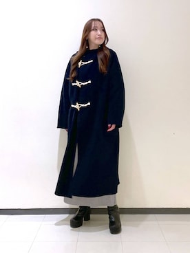 「A part by（アパートバイ）のアイテム（ダッフルコート）」を使った、あいさん（レディース・156cm）の冬コーディネート