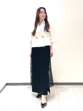 「コンサバ」｜「アイテム（ジャケット/アウター）」を使った、あいさん（レディース・156cm）の夏コーディネート
