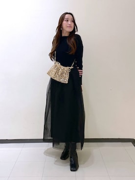 「コンサバ」｜「アイテム（ワンピース/ドレス）」を使った、あいさん（レディース・156cm）の冬コーディネート