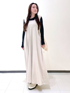 「コンサバ」｜「アイテム（ワンピース/ドレス）」を使った、あいさん（レディース・156cm）の春コーディネート