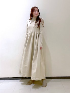 「コンサバ」｜「アイテム（ワンピース/ドレス）」を使った、あいさん（レディース・156cm）の冬コーディネート