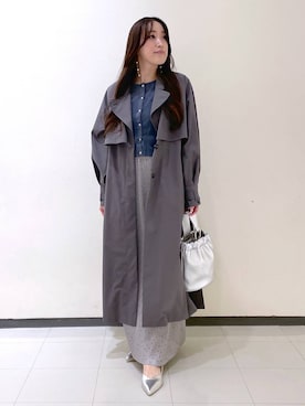「コンサバ」｜「アイテム（トレンチコート）」を使った、あいさん（レディース・156cm）の春コーディネート