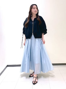 「コンサバ」｜「アイテム（ブルゾン）」を使った、あいさん（レディース・156cm）の夏コーディネート