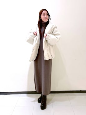 「コンサバ」｜「アイテム（ダウンジャケット/コート）」を使った、あいさん（レディース・156cm）の冬コーディネート