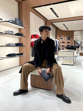 「アイテム（ムートンコート）」を使った、Kurimaniさん（メンズ・184cm）の秋コーディネート