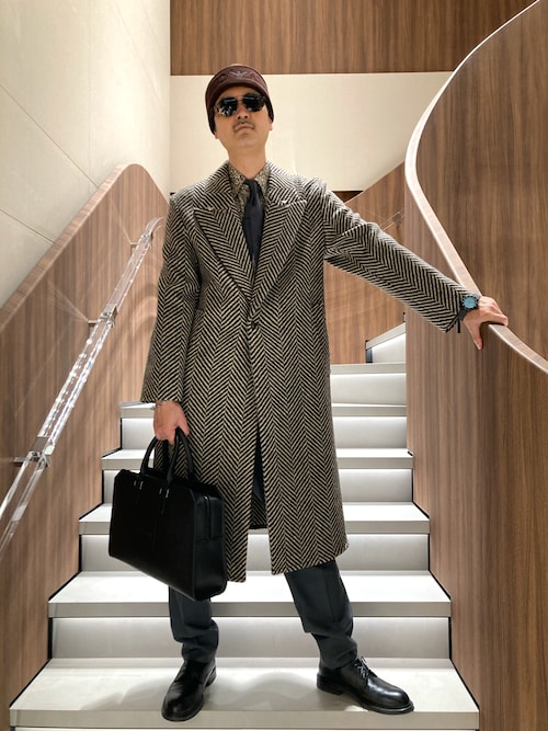 エンポリオ アルマーニ】シングルブレストコート ウールツイード