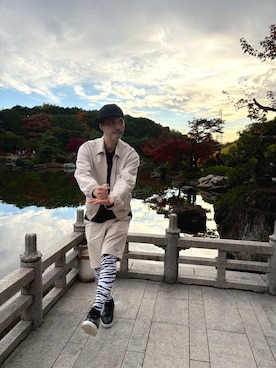 「アイテム（帽子）」を使った、Kurimaniさん（メンズ・184cm）の秋コーディネート