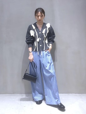 「ADAM ET ROPE'（アダムエロペ）のアイテム（スラックス）」を使った、SHOKOさん（レディース・159cm）の秋コーディネート