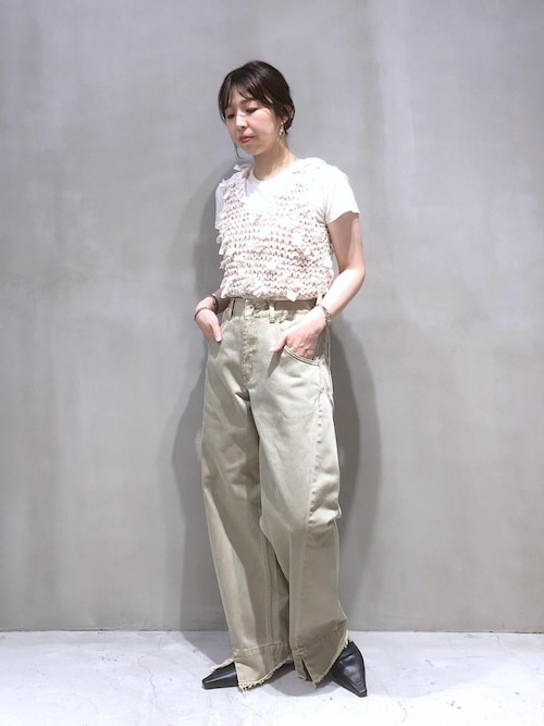 ADAM ET ROPE'（アダムエロペ） ベスト ジレ テープヤーンベスト