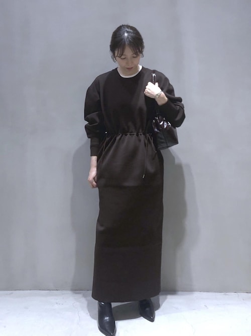 ADAM ET ROPE'　アダムエロペ　フォルムニットワンピース（ブラック） フォルムニットワンピース（ワンピース）｜ADAM ET ROPE