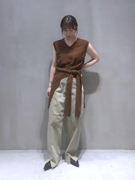 「アイテム（ニット/セーター）」を使った、SHOKOさん（レディース・159cm・30代）の夏コーディネート
