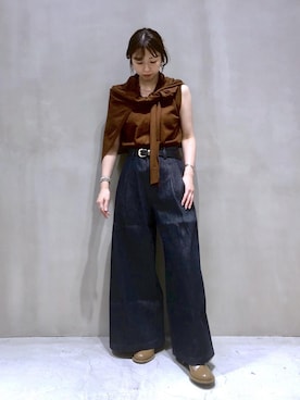 「アイテム（ニット/セーター）」を使った、SHOKOさん（レディース・159cm・30代）の夏コーディネート