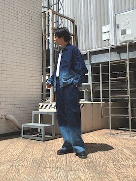 「tk.TAKEO KIKUCHI（ティーケータケオキクチ）のアイテム（デニムジャケット）」を使った、yumaさん（メンズ・175cm）の秋コーディネート