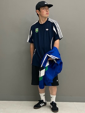「アディダスオリジナルス」｜「アイテム（レッグウェア）」を使った、NTさん（メンズ・166cm）の夏コーディネート