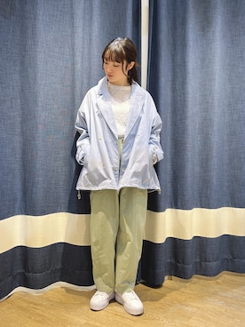 「サックスブルー」｜「アイテム（ブルゾン）」を使った、いしいさん（レディース・158cm）の冬コーディネート