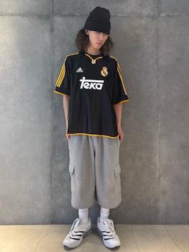 「サッカー」｜HKさん（メンズ・170cm）の夏コーディネート