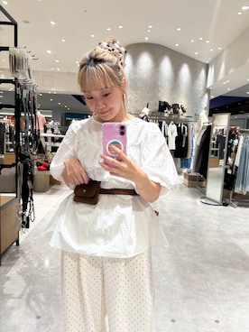 「アイテム（ベルト、イエロー系）」を使った、ざっきーさん（レディース・158cm）の夏コーディネート