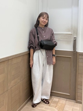 「アイテム（スウェットパンツ）」を使った、ざっきーさん（レディース・158cm・30代）の夏コーディネート