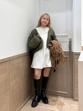 「アイテム（ブルゾン）」を使った、ざっきーさん（レディース・158cm・30代）の秋コーディネート