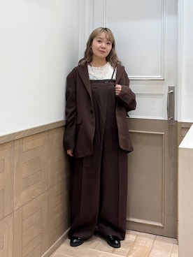 「アイテム（オールインワン・サロペット）」を使った、ざっきーさん（レディース・158cm・30代）の秋コーディネート