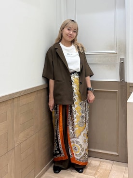「アイテム（バンダナ/スカーフ）」を使った、ざっきーさん（レディース・158cm・30代）の秋コーディネート