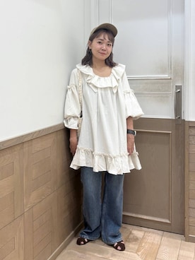 「アイテム（キャップ）」を使った、ざっきーさん（レディース・158cm・30代）の夏コーディネート