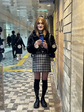 「アイテム（スカート）」を使った、えりこさん（メンズ・175cm）の冬コーディネート