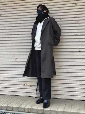 「ほめられ本命コーデ」｜「アイテム（チェスターコート）」を使った、Ushioさん（メンズ・175cm）の冬コーディネート