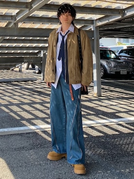 「LIDNM（リドム）のアイテム」を使った、Ushioさん（メンズ・175cm）の春コーディネート