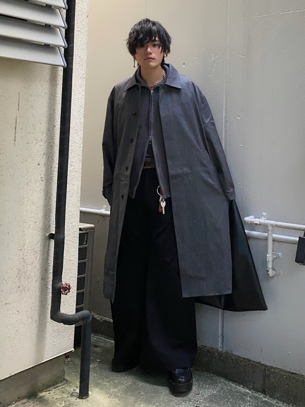CALLNE】 Woolblend Herringbone Staincollar Coat / ウール