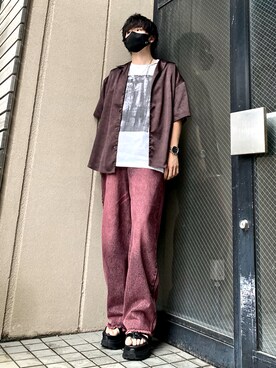 パンツ レッド系 を使った ワインレッド のメンズ人気ファッションコーディネート Wear